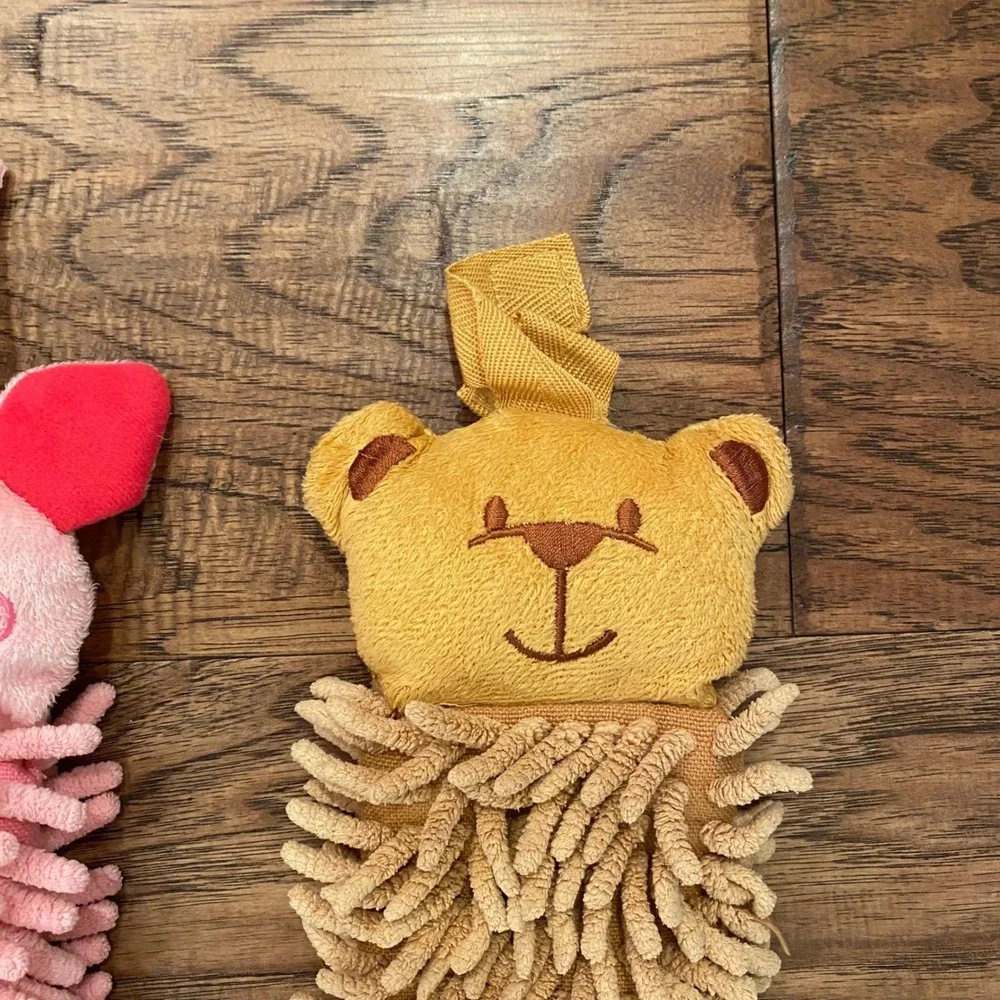 Norwex Kids Pet To Dry Chenille Microfiber Hand Towels Pig and Bear 2 Pack